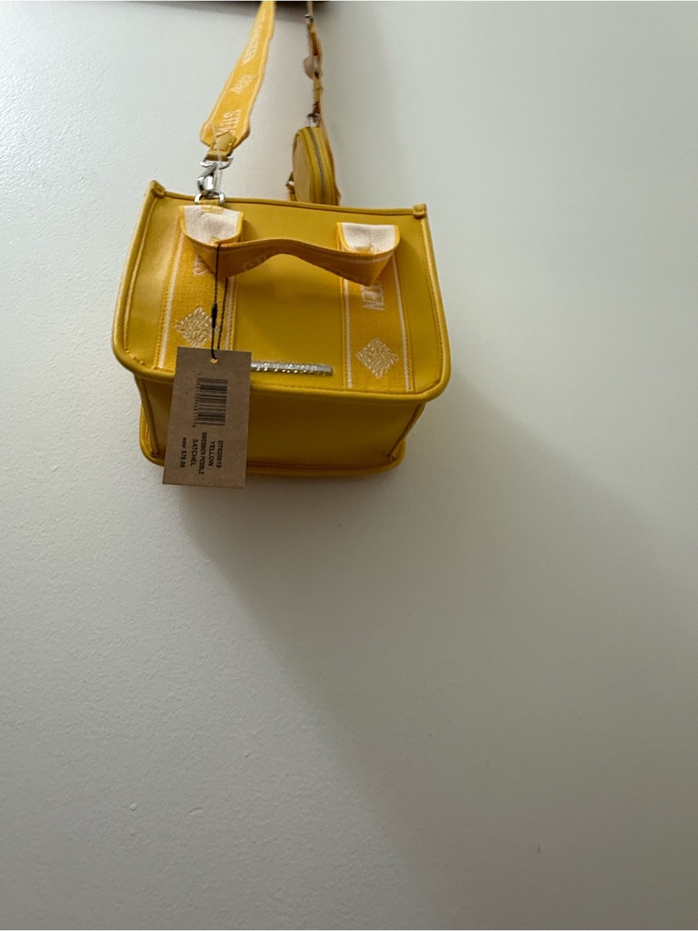 Steve Madden NWT Bwebberp Mini Crossbody Tote Bag with Coin Pouch - Mustard Yell - Picture 8 of 13